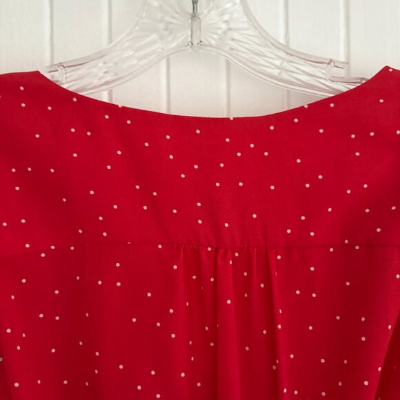 Anthropologie Polka Dot Flutter Sleeve Wrap Dress - Picture 9 of 13